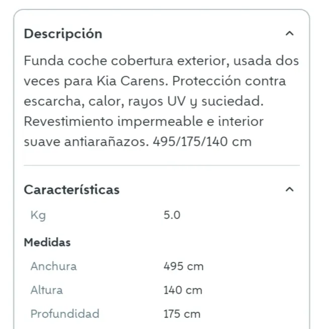 funda exterior coche T45