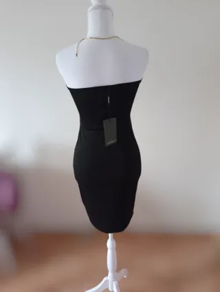 Vestido palabra de honor estampado animal