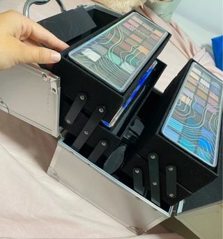 Maletín Maquillaje Grande Plata