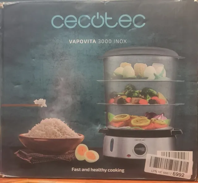 Cecotec Vaporera Eléctrica Vapovita 3000 Inox