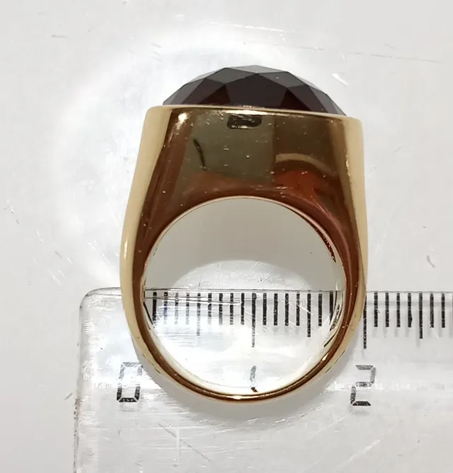 Anillo Swarovski Dorado con Piedra Morada