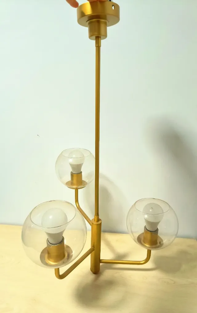 Lámpara colgante Tribubble Metal y Cristal