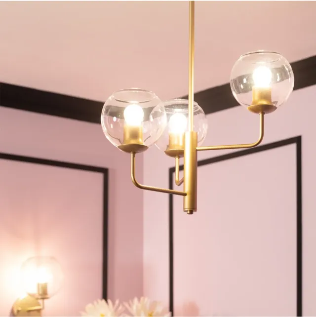 Lámpara colgante Tribubble Metal y Cristal