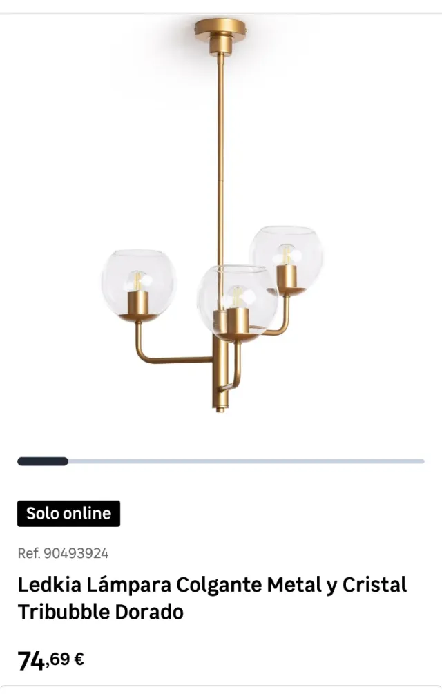 Lámpara colgante Tribubble Metal y Cristal
