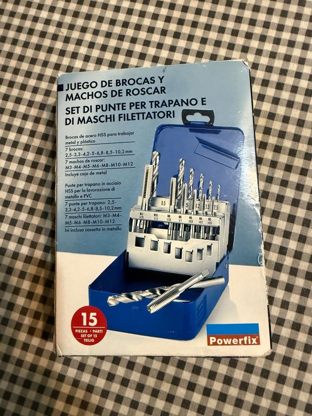 Set brocas y machos de roscar