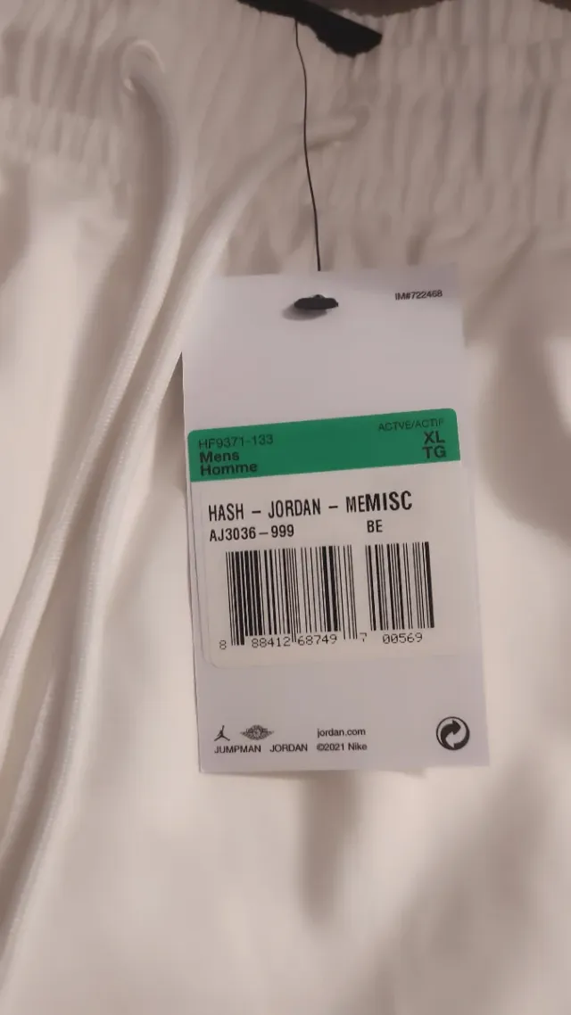 Pantaloncini Jordan bianchi taglia XL