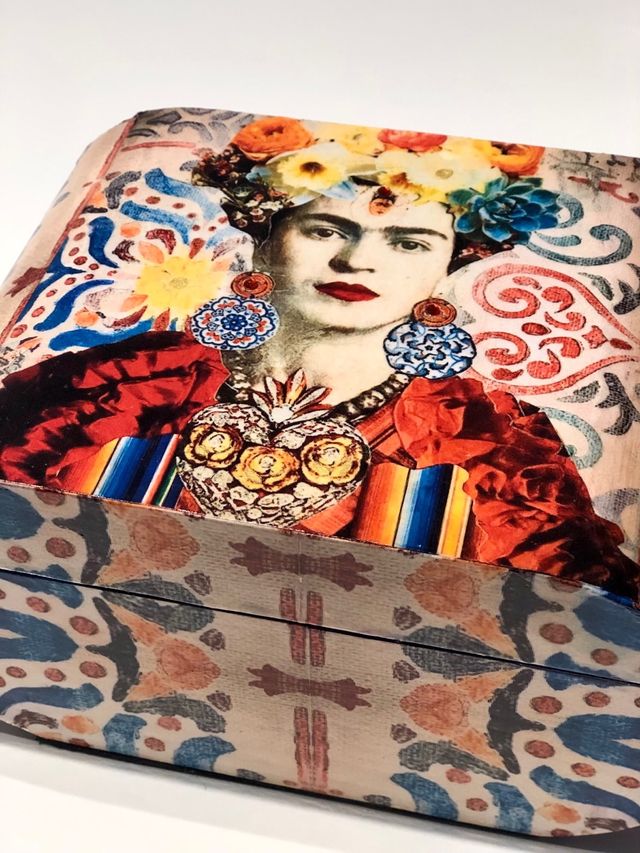 Caja joyero/almacenaje madera diseño Frida Kahlo.