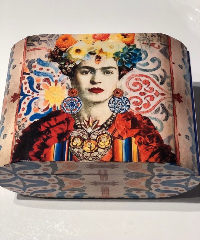 Caja joyero/almacenaje madera diseño Frida Kahlo.