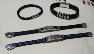 Lote 4 Pulseras Hombre Cuero
