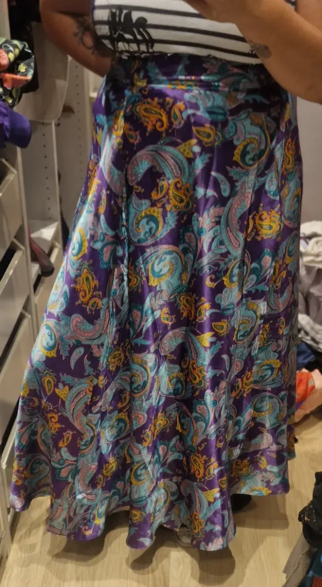 Falda larga estampada multicolor