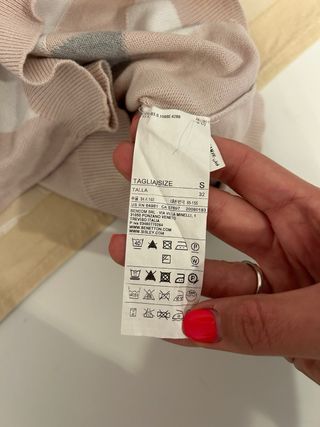 Maglione Benetton rosa e bianco a rombi