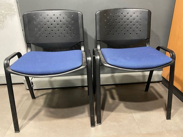 Sillas confidente azul y negro (2)