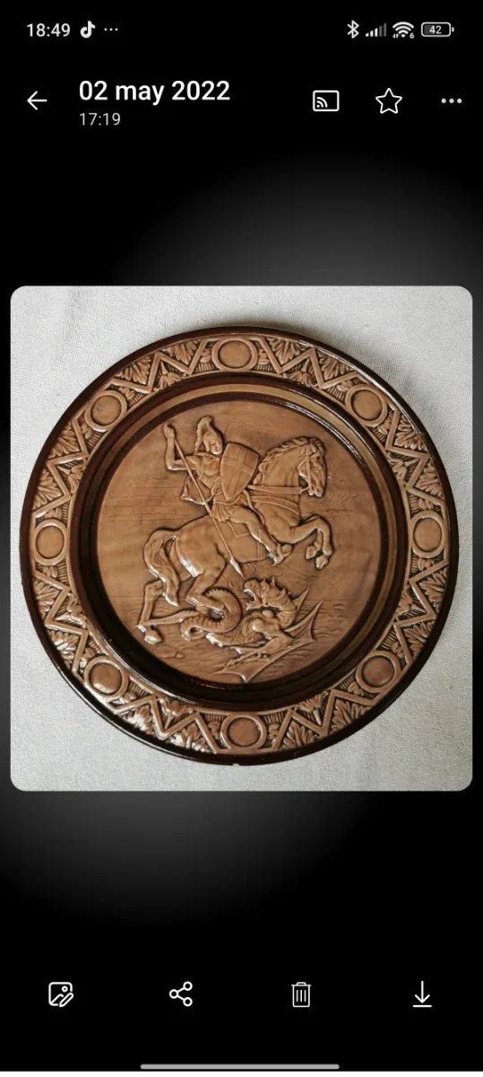 Plato Decorativo San Jorge y el Dragón