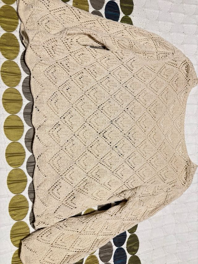 Jersey de punto calado beige