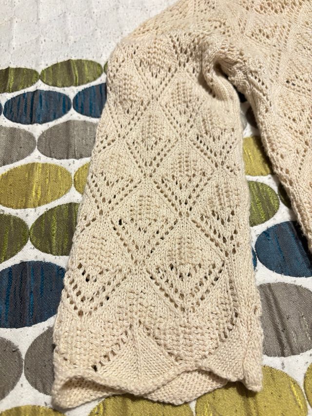 Jersey de punto calado beige