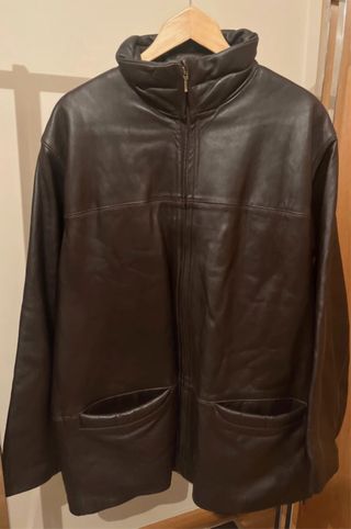 Chaquetón de piel marrón
