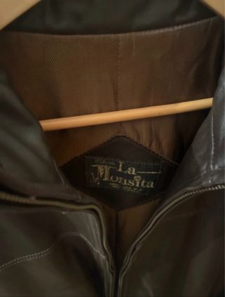 Chaquetón de piel marrón