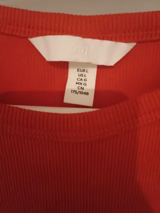Camiseta sin mangas H&M Talla L Roja