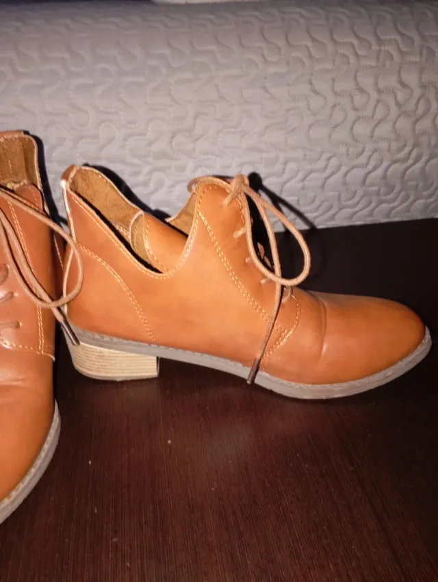 Botines de cordón mujer marrones