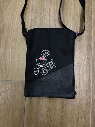 Borsa di Hello Kitty nera a tracolla regolabile