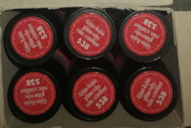 6 bolígrafos Marabu Glitter 25ml 538 Rubí