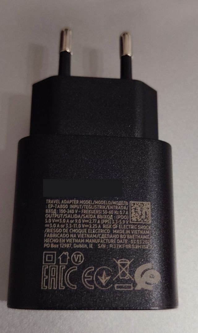 Cargador Rápido compartible Samsung 25W USB-C