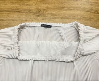 Camicia DANI bianca manica lunga arricciata