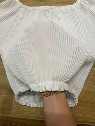 Camicia DANI bianca manica lunga arricciata