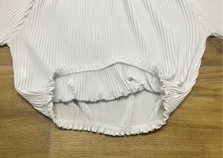 Camicia DANI bianca manica lunga arricciata