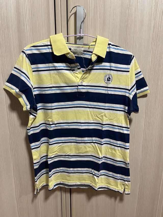 Polo niño rayas amarillo y azul talla 13-14