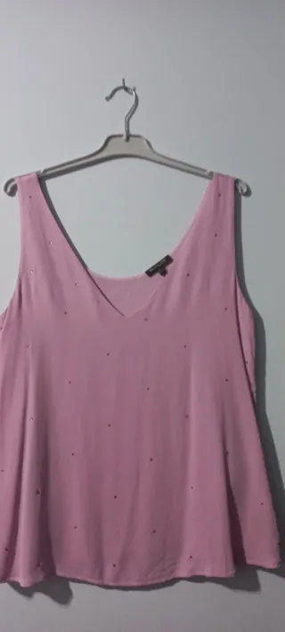 Blusa sin mangas rosa Massimo Dutti