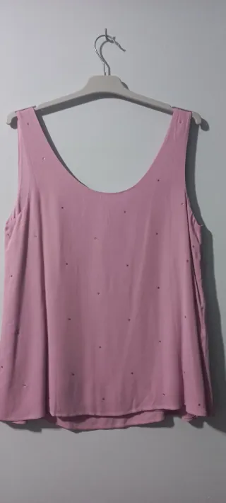 Blusa sin mangas rosa Massimo Dutti