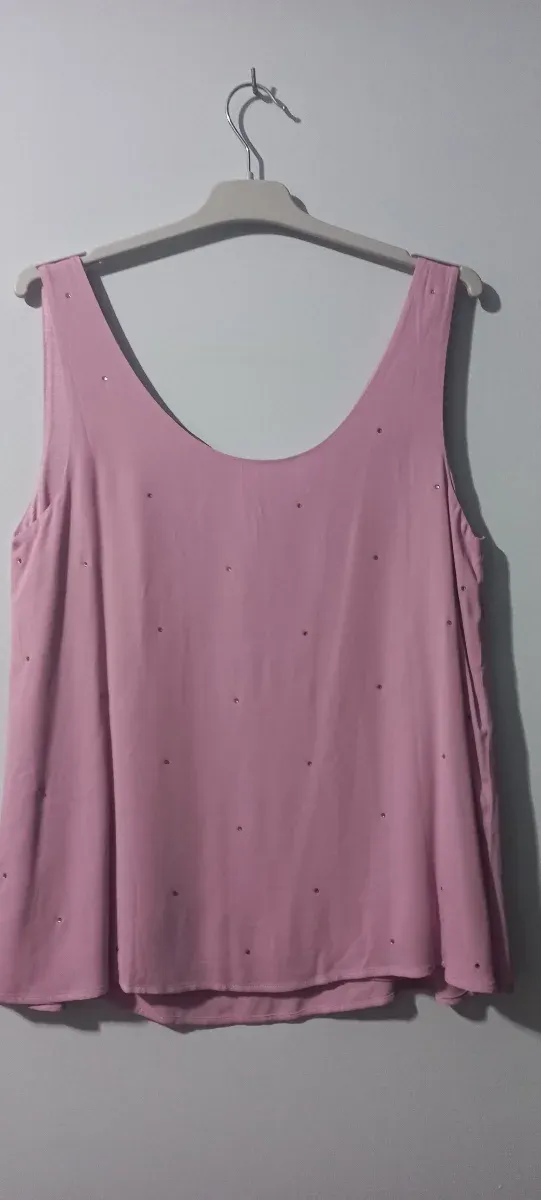 Blusa sin mangas rosa Massimo Dutti