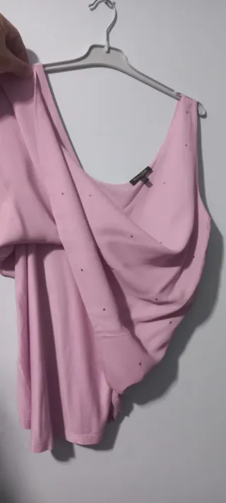 Blusa sin mangas rosa Massimo Dutti