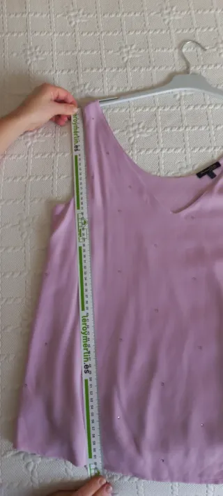 Blusa sin mangas rosa Massimo Dutti