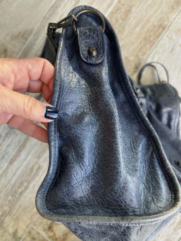 Borsa Balenciaga Pelle Blu Grigio