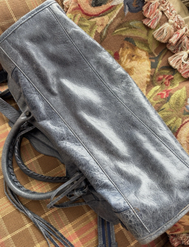 Borsa Balenciaga Pelle Blu Grigio