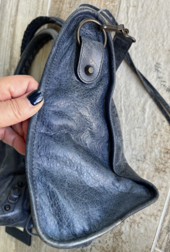 Borsa Balenciaga Pelle Blu Grigio