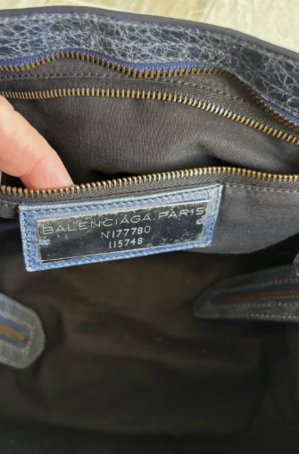 Borsa Balenciaga Pelle Blu Grigio