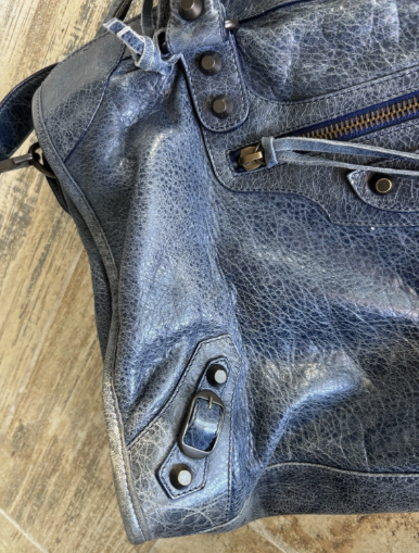 Borsa Balenciaga Pelle Blu Grigio