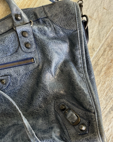 Borsa Balenciaga Pelle Blu Grigio