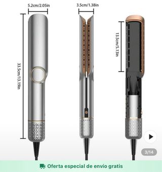 Plancha y secador de aire ionico 2 en 1