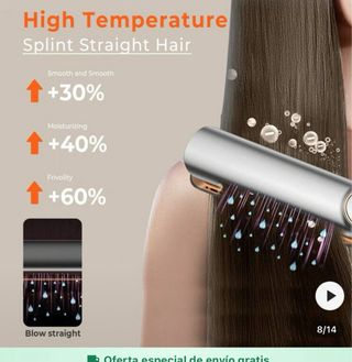 Plancha y secador de aire ionico 2 en 1