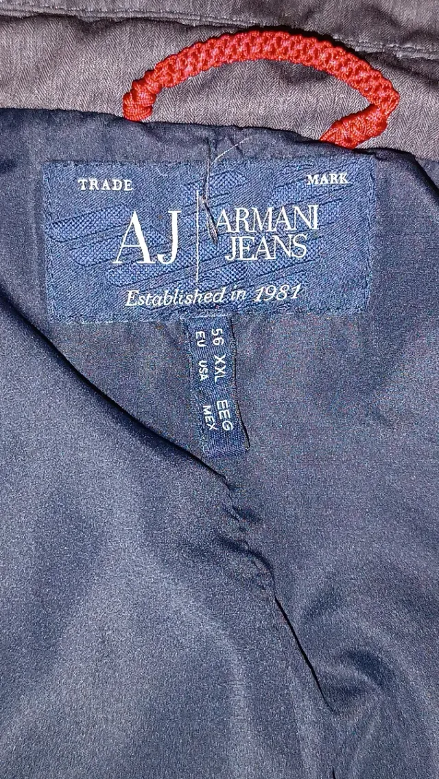 Giacca Armani Jeans Uomo Grigia Taglia XXL