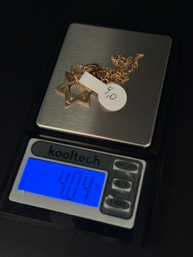 Cadena con Estrella de David de oro 18 kilates