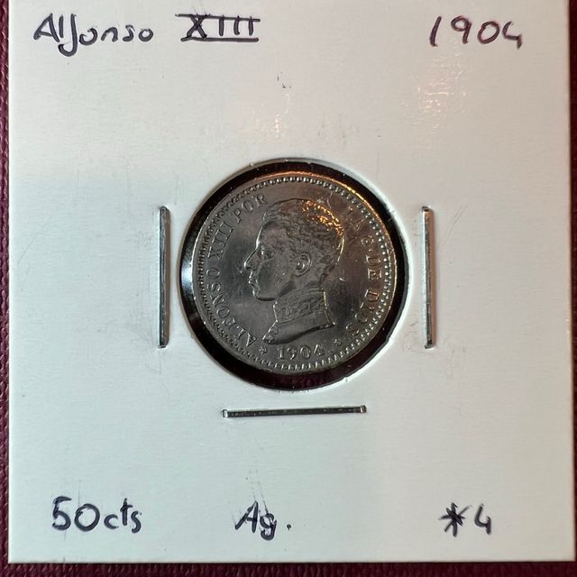 Moneda 50 céntimos Alfonso XIII 1904 Estrella 4