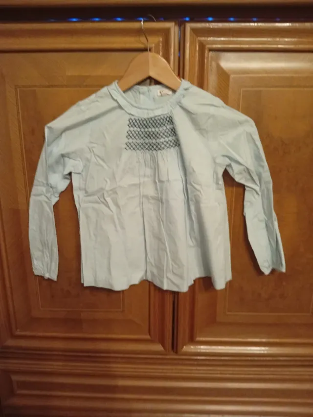 Camisa Gocco Celeste Bordada