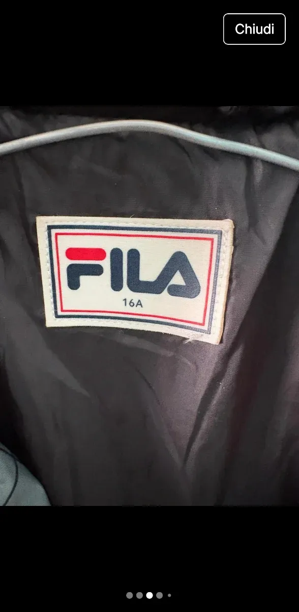 Piumino Fila nero e verde acqua