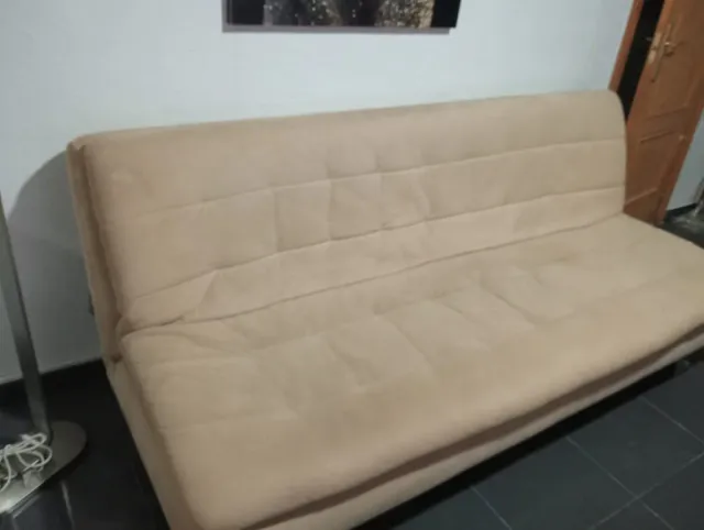 Sofá Cama Beige Tela