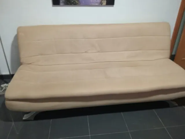 Sofá Cama Beige Tela